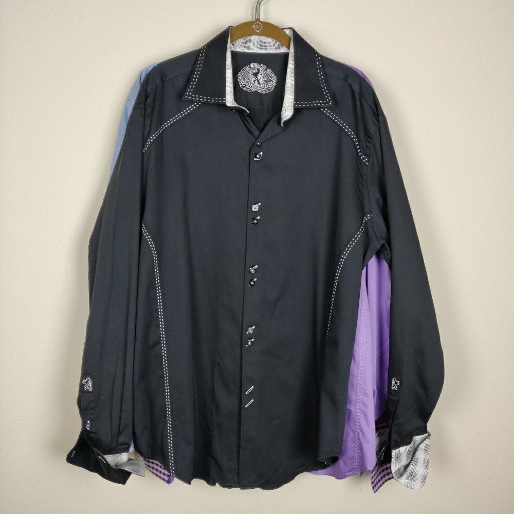 Bugatchi Mens 3 Pack Long Sleeve Button Down